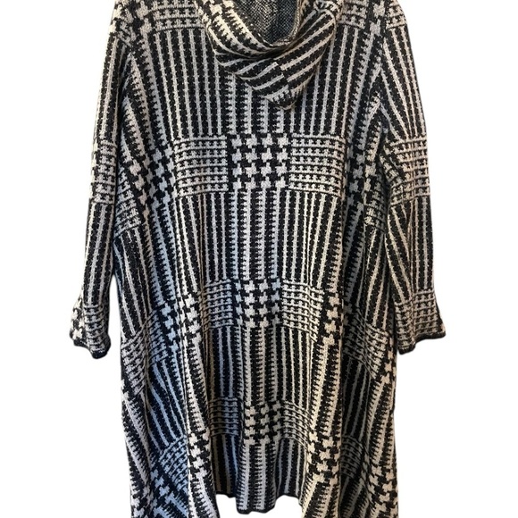 Joseph A Long Women’s Maxi Cardigan Houndstooth Pockets Stretch Knit Size: Large - Picture 5 of 11